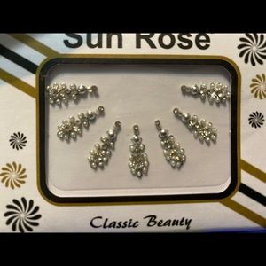 7 Premium Silver Forehead Self Adhesive Bindis